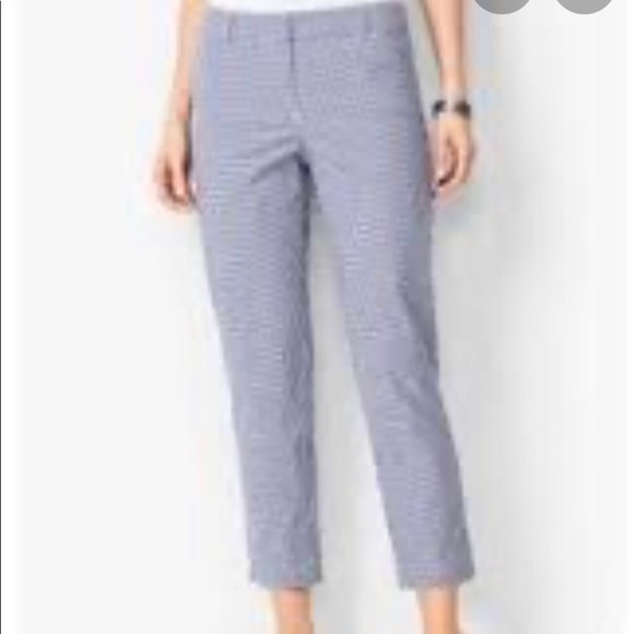 Talbots Pants - Talbots trousers blue striped s 6 classic style straight leg